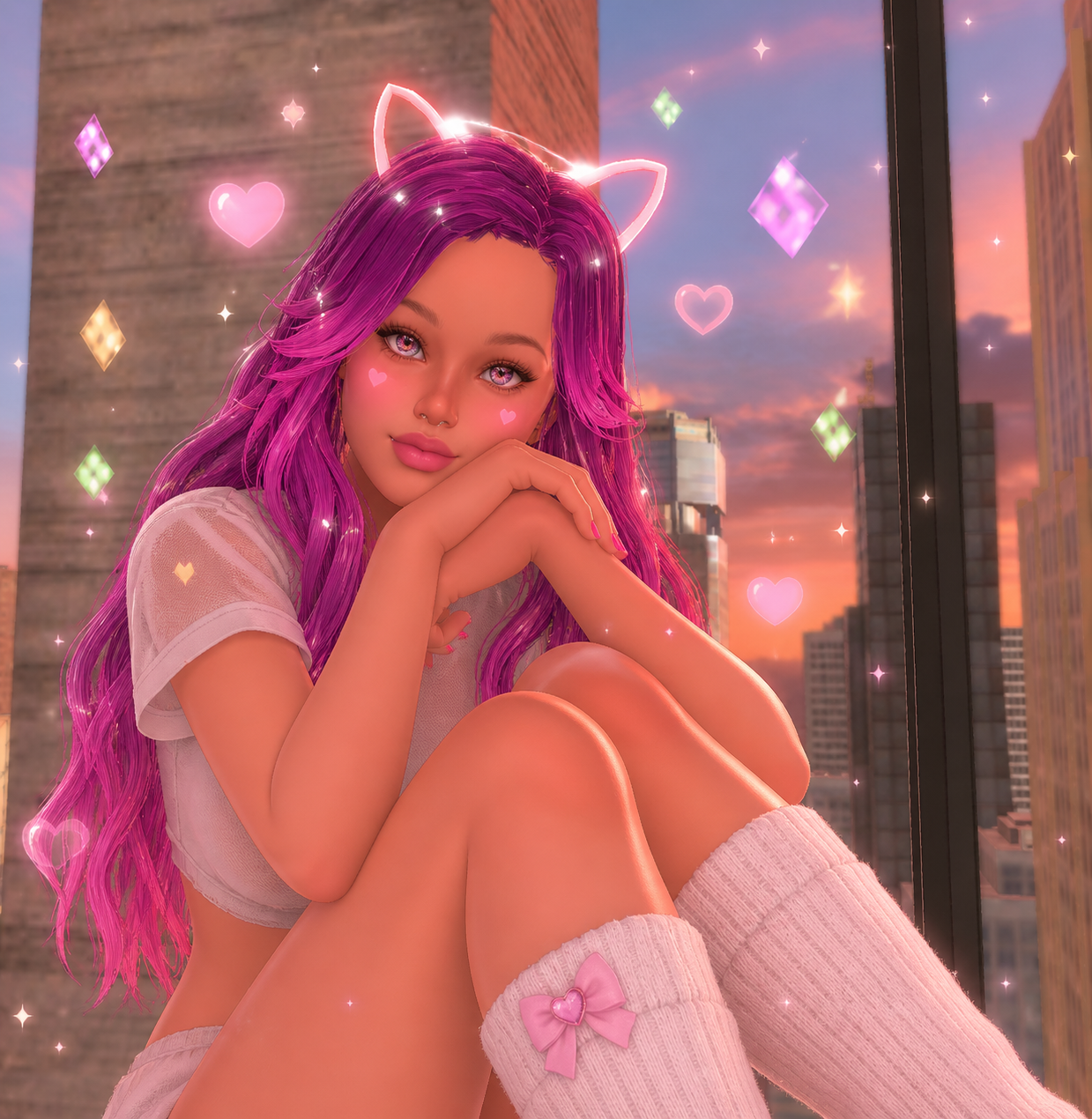 “My lovely girl, cute like a kitten.