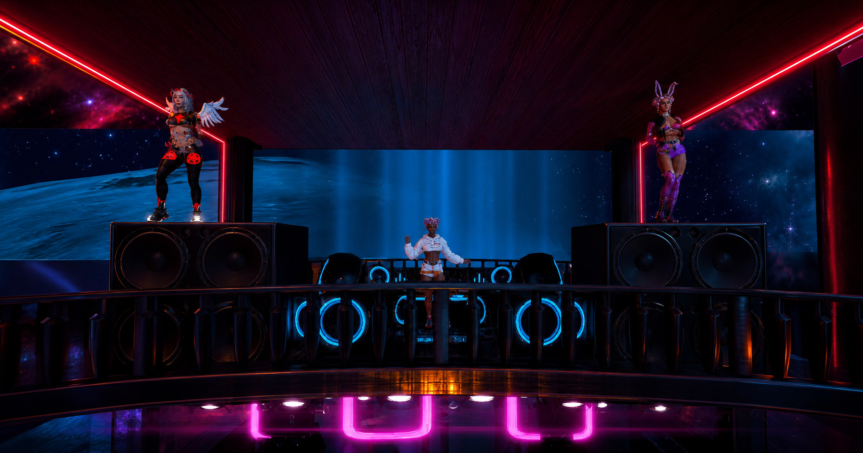 at the club