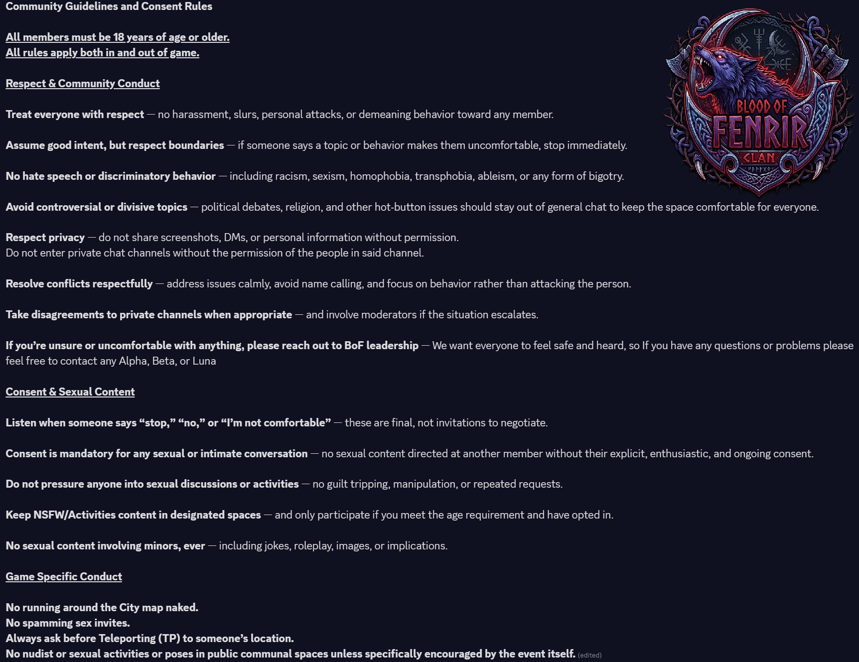 Clan Rules