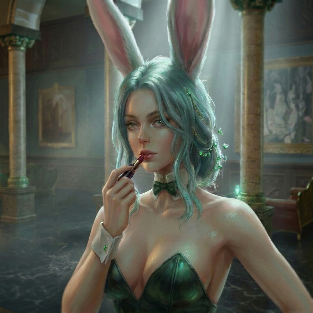 A little lipstick for a very thirsty bunny