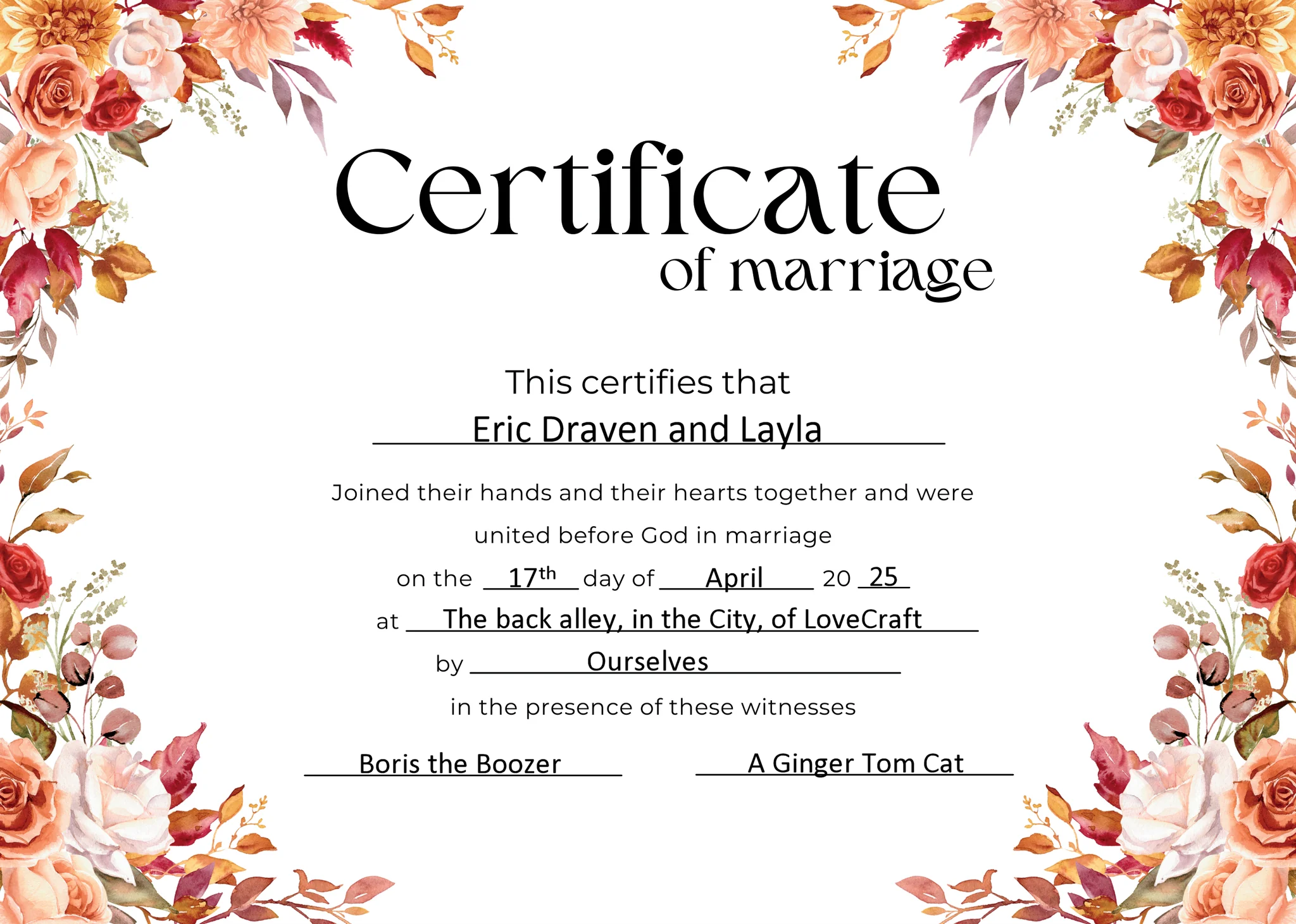Marriage Certificate