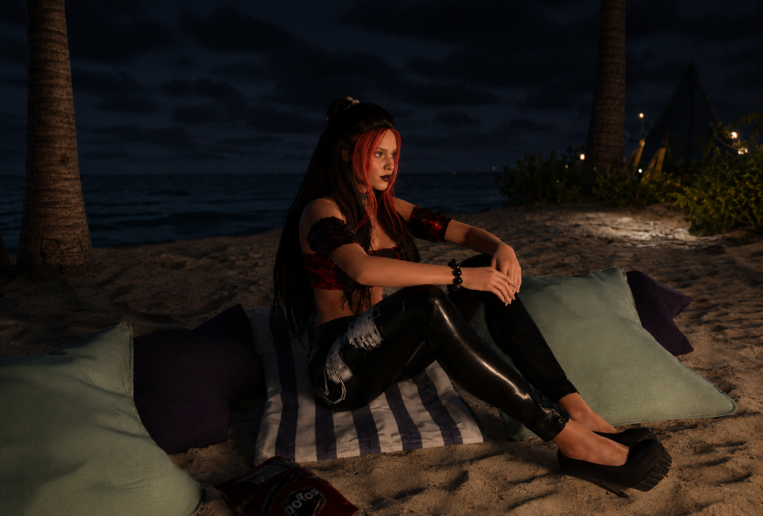 Noche en la playa