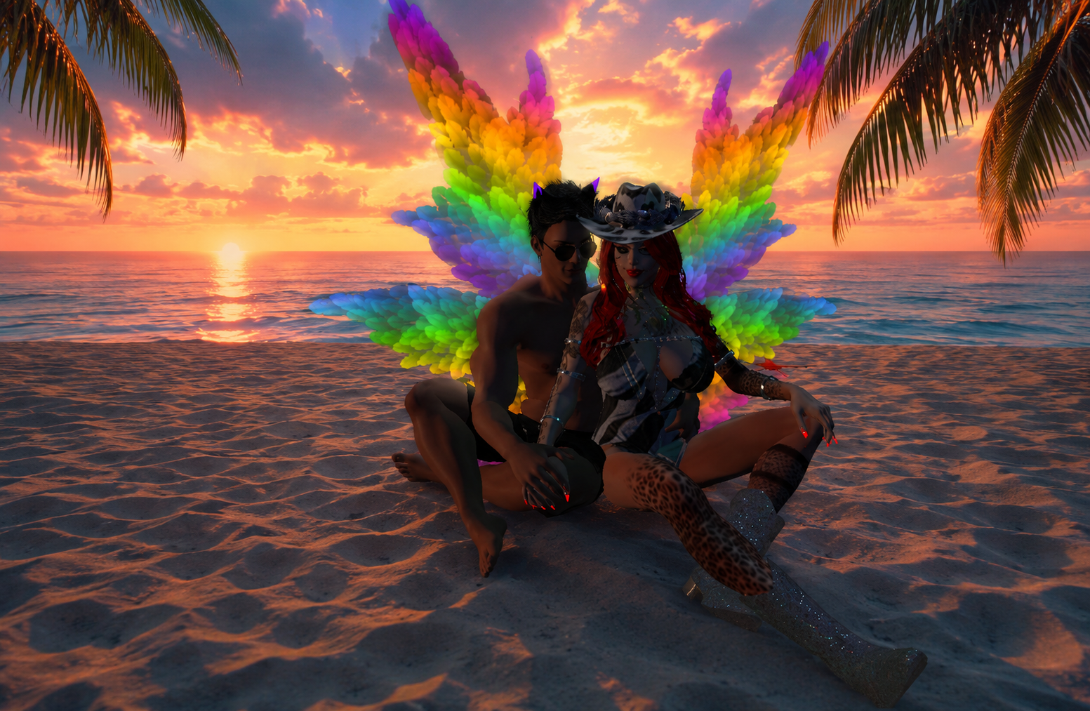 Ma and Kai on the beach
