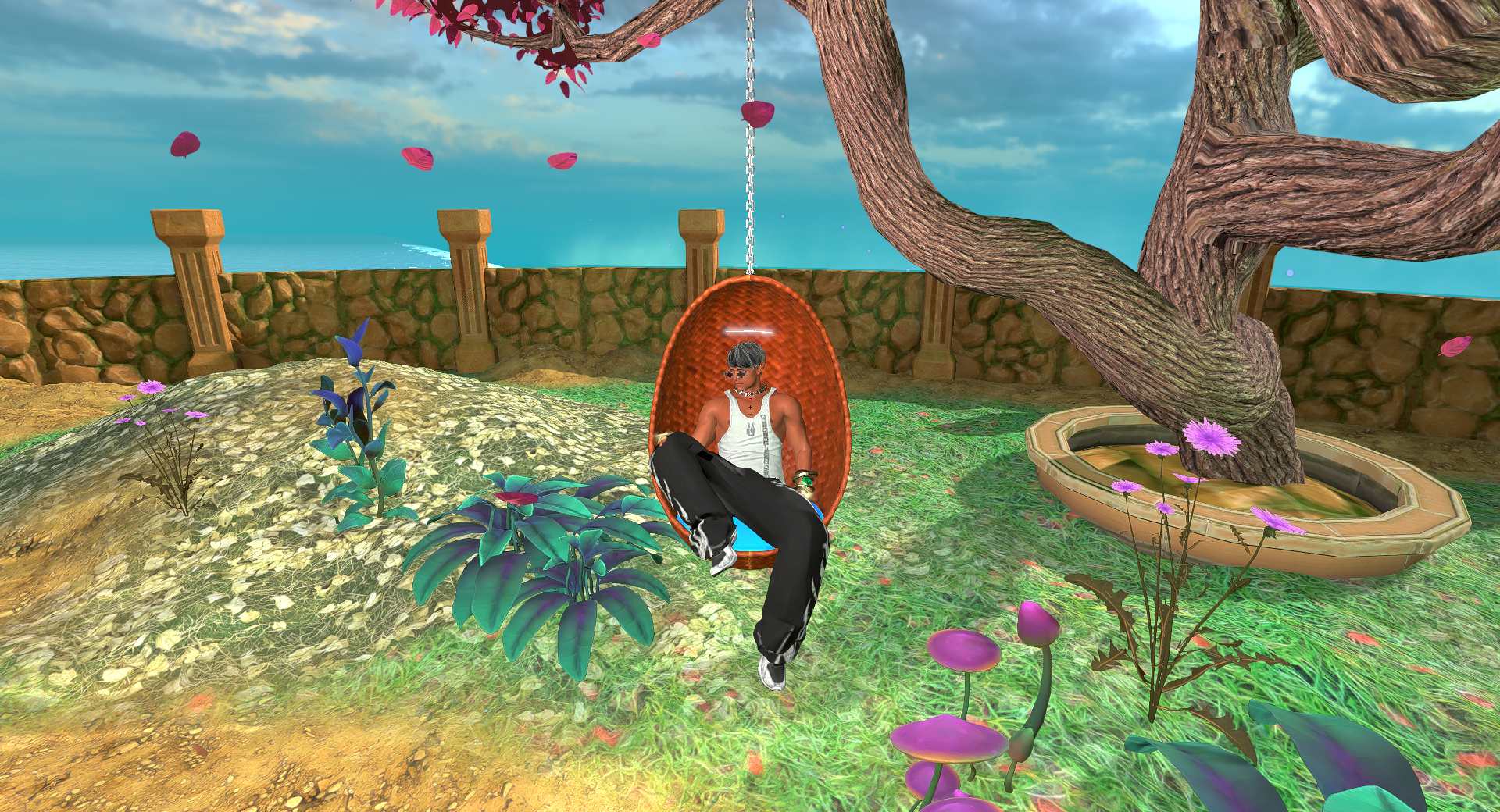 Relaxing in the garden